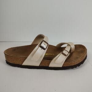 Birkenstock Mayari Graceful Pearl White casual summer sandals womens 8-8.5 (39)